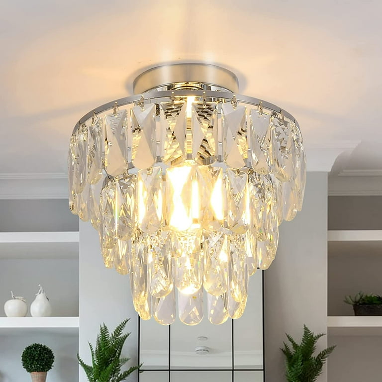 Small crystal ceiling sale light