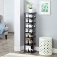 thumbnail image 3 of 7-Tier Shoe Rack, Entryway Shoe Tower,Vertical Shoe Organizer, Wooden Shoe Storage Stand (Black), 3 of 8
