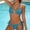 *Green, variant on ClodeEU Women's Striped Halter Triangle Bikini Set, Side Tie Two Piece Swimsuit, Low Waist Bathing Suit Blue,Womens Plus M