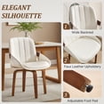 thumbnail image 7 of Fahomiss Swivel Dining Chairs Set of 4, Mid-Century Modern White Leather Kitchen Chairs with Bentwood Legs, 7 of 7