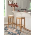 thumbnail image 2 of Linon Cessford 32" Backless Indoor Bar Stool, Rustic Brown with Natural Linen Fabric, Includes 1 Stool, 2 of 10