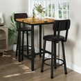 thumbnail image 4 of LinkRomat Dining Table Set for 2, Farmhouse Square Kitchen Table with 2 PU Leather Upholstered Stools, Dinette Set for Small Space for Dining Room, 4 of 10