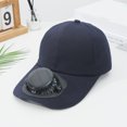thumbnail image 2 of Ticikt Solar & USB Charging Fan Hat, Adult Mesh Cooling Baseball Cap with Fan, Adjustable Unisex Sun Visor for Hiking Fishing,Color:Navy, 2 of 3