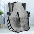 thumbnail image 4 of Old Hollywood Soft Flannel Fleece Throw Blanket, Film Countdown Number on Grungy Style Background, Cozy Plush for Indoor and Outdoor Use, 60" x 80", Charcoal Grey Coconut, by Ambesonne, 4 of 5