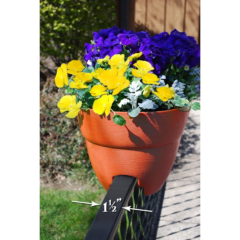 Emsco Bloomers 24" Railing Planter, Weatherproof Terracotta photo 2