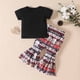 thumbnail image 5 of Conjunto De Algodón Con Cuello Redondo Para Niñas, Manga Corta, Pantalón Informal Con Estampado De Vaca, Conjunto De Pantalones Acampanados Odeerbi  LM103-7307, 5 of 7