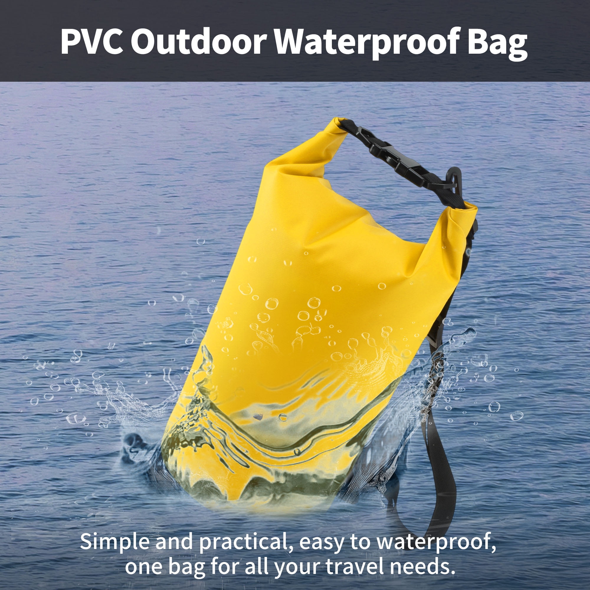 Unique Bargains Durable Waterproof Dry Bag Yellow Pattern 1
