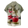 thumbnail image 5 of IROINNID Christmas Vacation T-shirt for Men Funny Print Button Up Red Shirt Hawaiian Xmas Vacation Gift Tops,Gray, 5 of 5