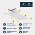 thumbnail image 2 of Polo Ralph Lauren Men's Athletic Performance Cotton Low Cut Socks-6 Pair Pack-Breathable Mesh & Sport Moisture Wicking, White Stripes, 6-12.5, 2 of 3