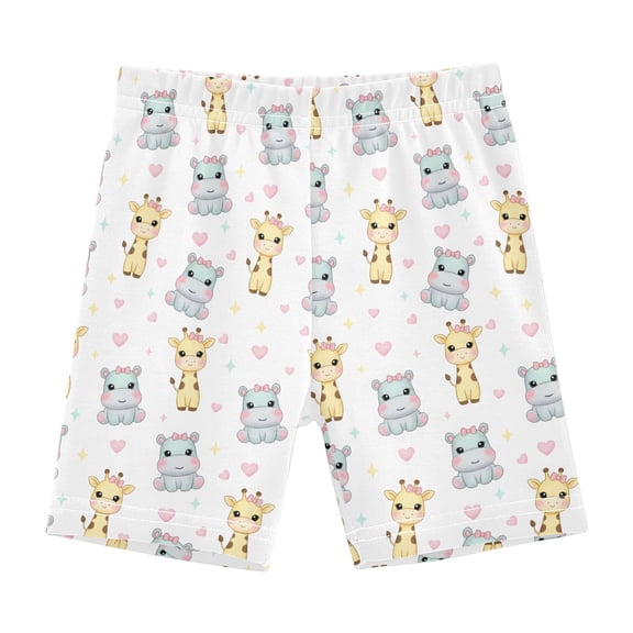 joogoo Hippo Giraffe Girls Lined Shorts Bike Dance Bottoms 6T