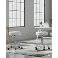 thumbnail image 1 of SET 2 Bancos Giratorios con Ruedas color Blanco | Asiento Móvil Moderno Multiusos, 1 of 5