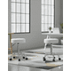 thumbnail image 1 of SET 2 Bancos Giratorios con Ruedas color Blanco | Asiento Móvil Moderno Multiusos, 1 of 5