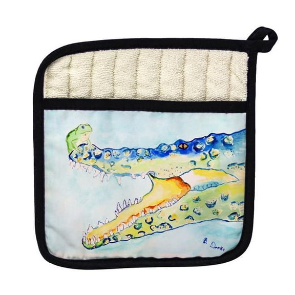 Betsy Drake PT1004 Crocodile & Frog Pot Holder