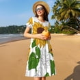 thumbnail image 4 of Balery Plump Sunflower And Sketch Vestidos sueltos de manga corta para mujer, vestidos de verano 2025, vestidos casuales de corte A con vuelo., 4 of 6