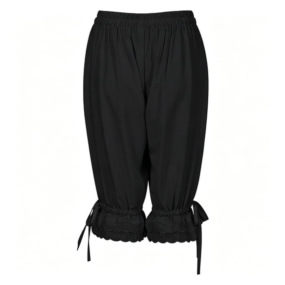 Nooxsoe Bloomer Shorts for Women Under Dress Ruffle Pumpkin Pants Boy Short Panties Pantaloons A2-black S