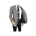 thumbnail image 5 of Men Sport Coat by Berlusconi Turkey Soft European Plaid #MK80 06 Black Gray, 5 of 7