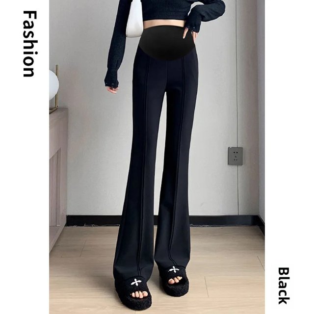 Maternidad primavera nuevo estilo pantalones Bootcut adelgazantes para mujer aberturas laterales suaviza tu silueta muestra prendas de vestir exteriores de alto adelgazamiento