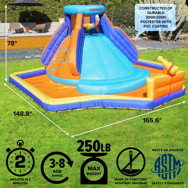 Sportspower Battle Ridge Inflatable Water Slide with Climbing Wall