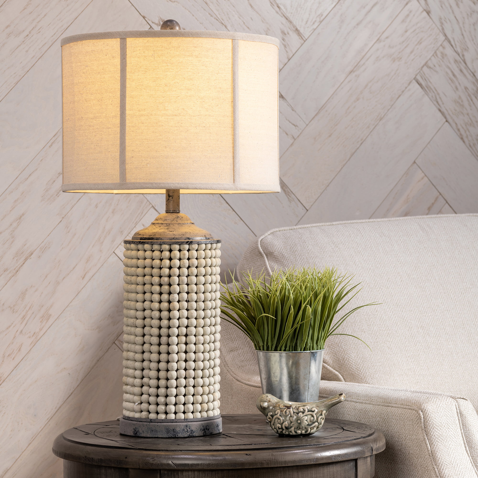 28 5 Th Beaded Table Lamp Com, Wooden Bead Table Lamp