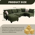 thumbnail image 7 of 124" Modular Sectional Sofa, 6-Seater U&L Shaped Modern Linen Cloud Couch with Storage Ottoman & USB Ports for Living Room, 7 of 7