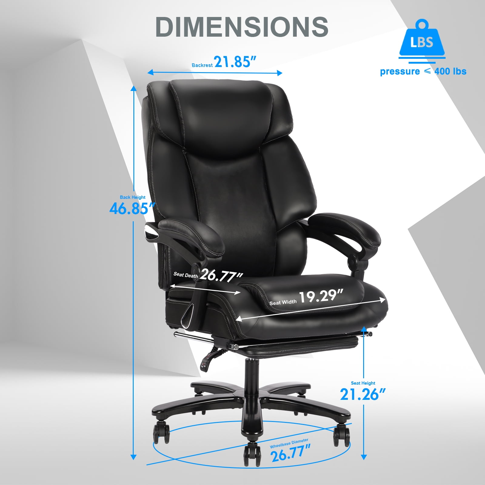 Vanbow leather memory on sale foam office chair