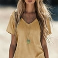 thumbnail image 3 of AUNVITO Women's Short Sleeve V-Neck Casual Dress with Pockets Breathable and Comfortable, 3 of 8