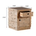 thumbnail image 6 of Ashion 19.69'' Retro Style Coffee Table With Drawer Cabinet 50 Lbs Load Capacity Splicing Design Side Cabinet (19.69 "D x 19.69" W x 23.62 "H), 6 of 7