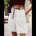 thumbnail image 3 of Pantalones Cortos de Verano para Mujer, con Cintura Elástica, Pierna y Hasta la Rodilla, con Bolsillos, Color , Talla L, 3 of 4