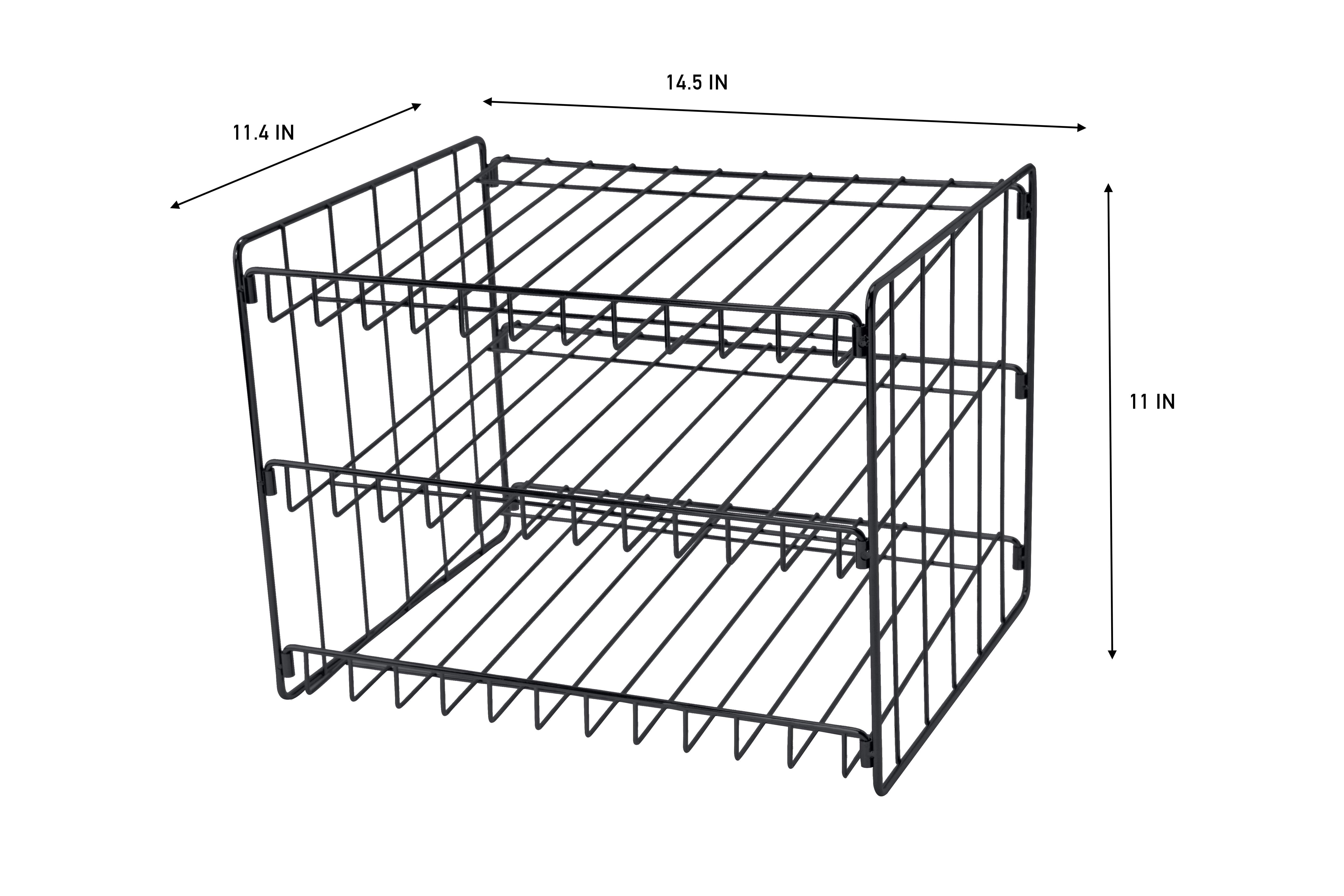 Kitchen Details 3 Tier Can Storage Organizer Rack in Black