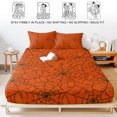 thumbnail image 5 of Queen Size Fitted Sheet Set - Orange Halloween 3 Piece Bedding Sets 16" Deep Pocket Fitted Sheet with 2 Pillowcases, Black Spiders Net Classic Gingham Brushed Microfiber Hotel Luxury Bed Sheets, 5 of 9