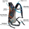 thumbnail image 5 of Water Buffalo Hydration Backpack - Hydration Pack & 2 Liter BPA Free Bladder - Multiple Pockets For All Your Essentials (Orange), 5 of 7