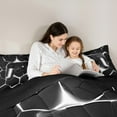 thumbnail image 4 of jejeloiu Silver Game Console Twin Bedding Sets 7-Piece,Gamer Gaming Bedding Comforter Set,Modern Geometric Honeycomb Sheet Sets For Boys Kids,Breathable Bedroom Decorative Reversible, 4 of 8