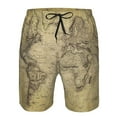 thumbnail image 3 of Balery Vintage World Map Traje de Baño Estilo Hawaiano para Hombre, Shorts de Secado Rápido con Bolsillos-XX-Large, 3 of 6
