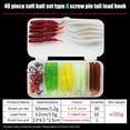thumbnail image 2 of Jig Hook Bait Box Kit de señuelos de pesca suave Cabeza con aparejos (estilo A) 40 piezas JShteea Para Estrenar, 2 of 7