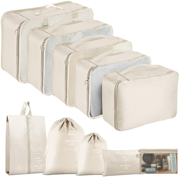 Juego de 10 bolsas organizadoras de equipaje Packing Cubes YEEYAA para toda la familia