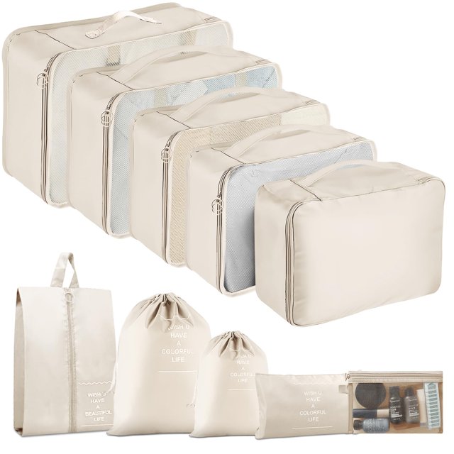 Juego de 10 bolsas organizadoras de equipaje Packing Cubes YEEYAA para toda la familia