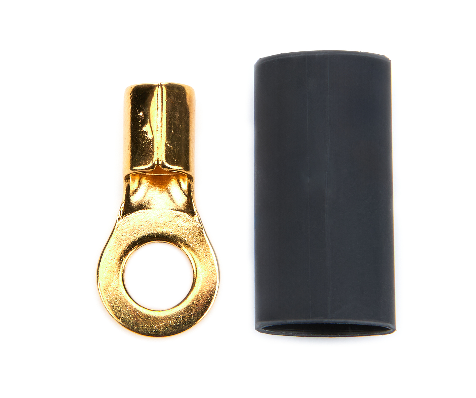 Quickcar Racing Products Ring Terminal 1/4 8 GA. Pair w/Heat Shrink