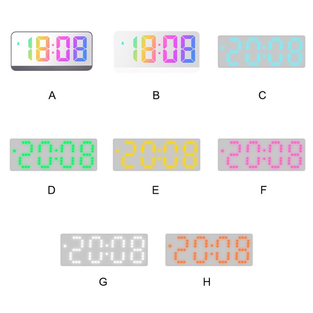 Ruiboury Colorful Digital Numbers Bright And Vibrant For Easy Timekeeping Simple ABS Large Display Screen Double Placement 8017OrangeLight 1Set