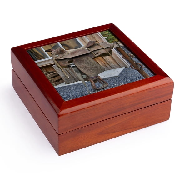 3dRose, Deep bright orange hibiscus flower, Honolulu. State flower of Hawaii., Jewelry Box 5.5x5.5 inch with 4 inch tile