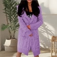 thumbnail image 2 of Breezora Oversized Hooded Cable Knit Cardigan Women’s Long Open Front Sweater Coat Cozy Chunky Weave with Pockets XL Size Purple, 2 of 4