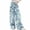 Blue, variant on Kids Girls Jeans Distressed Elastic Waist Baggy Denim Wide Leg Pants Trousers Stylish Dailywear 5-6 Years