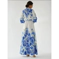 thumbnail image 7 of Printed Long Sleeve Maxi Dress with Belt, 7 of 7