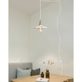 thumbnail image 7 of FSLiving Swag Pendant Light with 20ft White Plug-in Dimmable Twisted Cord Retro Ceramic Marble Shade Light Fixtures Nordic Hanging Ceiling Light for Kitchen Bar Island,Bulb Not Included - 1 Light, 7 of 7