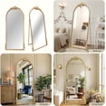thumbnail image 2 of Arched Mirror Full Length: 60"x28" Gold Vintage Full Body Mirror Floor Antique Baroque Traditional Ornate for Entryway/Cloakroom/Bedroom/Living Room - Home Decor for Fashion-Conscious, 2 of 4