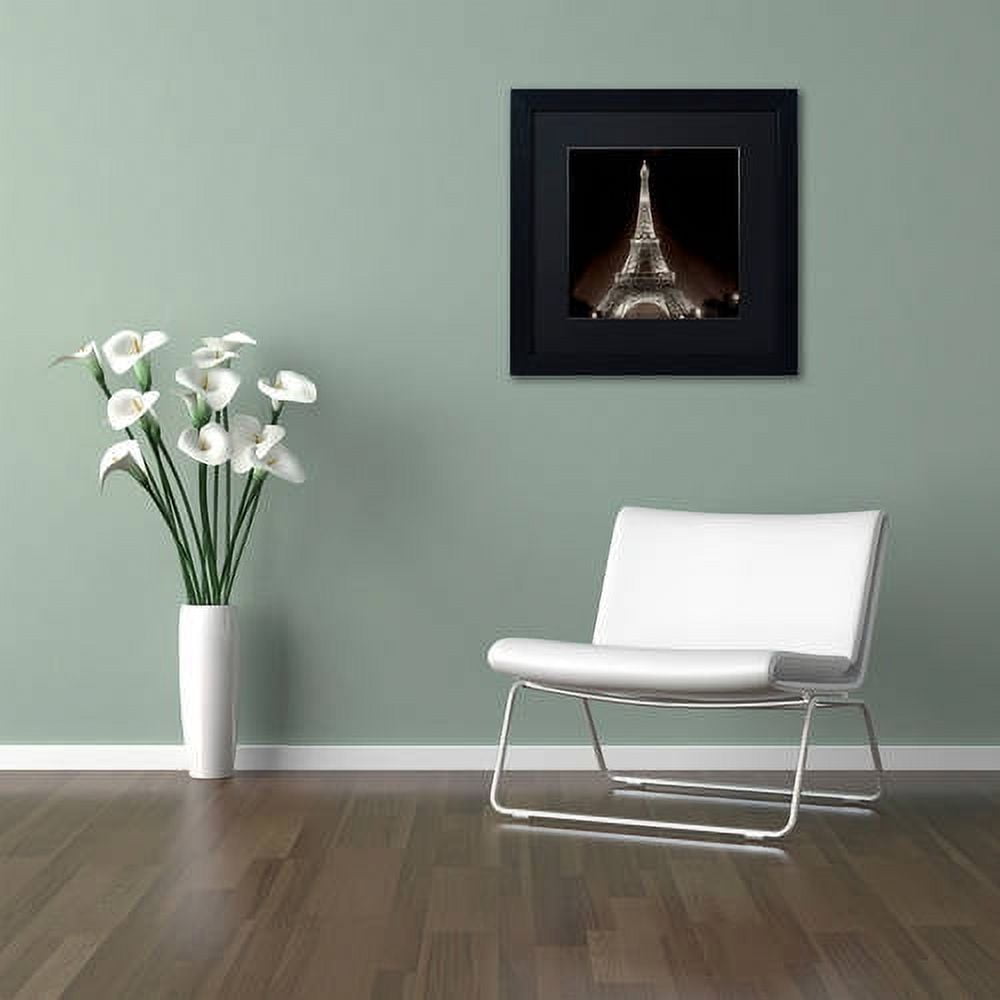 Trademark Fine Art "Tour Eiffel II" Canvas Art by Alan Blaustein, Black Matte, Black Frame