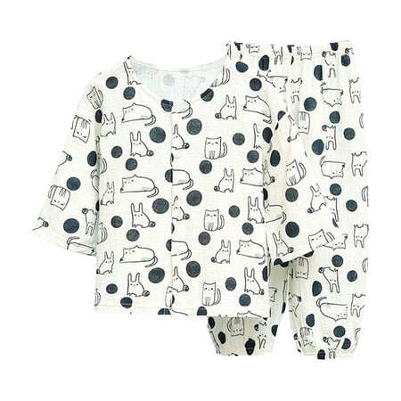 

Fesfesfes Going Home Outfit Baby Boy 1-8 Years Old Pyjamas Coat Pants Suit Novelty Long Sleeved Warm Pyjamas Funny An Pajamas 6-7 Years