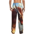 thumbnail image 3 of Uemuo Ferocious Dragon Fury Pattern Men's Wide Leg Palazzo Lounge Pants with Pockets Light Weight Loose Comfy Casual Pajama Pants-Large, 3 of 9