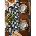 thumbnail image 5 of Black Flowers Table Runner Watercolor Vintage Floral Leaves Country Tablerunners 13 x 70 Inch, Table Decorations Tabletop Scarf for Summer Gathering Holiday Farmhouse Kitchen Dining Decor, 5 of 6