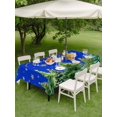 thumbnail image 3 of Outdoor Tablecloth with Umbrella Hole and Zipper, Christmas Tree Rectangle Table Cloth 52x70 Inch Waterproof Tablecloth, Winter Snowflakes Xmas Pine Tree Blue Picnic Table Cover for Patio Camping, 3 of 7