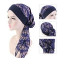 thumbnail image 6 of ruhuadgb Solid Color Smooth Headscarf Cap Traditional Imitation Silk Lacing Up Head Wrap Hair Accessories, 6 of 8